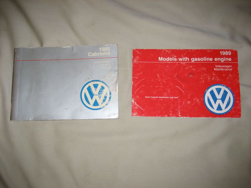 FS 1989 VW Cabriolet Owner's Manual and Maintenance / Warranty Booklet